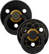 BIBS Colour Fopspenen - Maat 2 - Rond - 2-pack - Zwart/Goud - BIBS - 6-18 mnd - Fopspenen