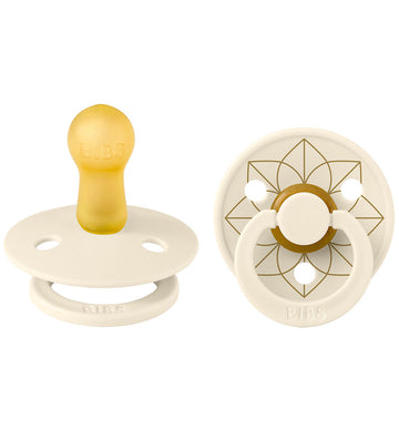 BIBS Colour Fopspenen - Maat 2 - Rond - 2-pack - Ivory/Goud - BIBS - 6-18 mnd - Fopspenen