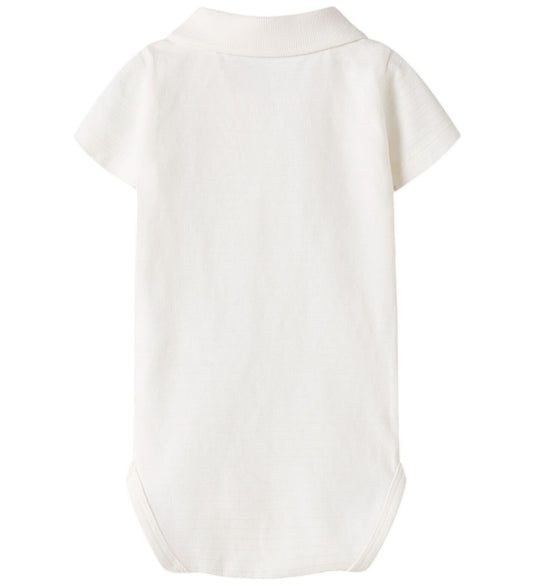 Name It Romper s/s - Pointelle - Polo - NbmHofman - Cloud Danser - Name It - 56 - Rompers Korte Mouw