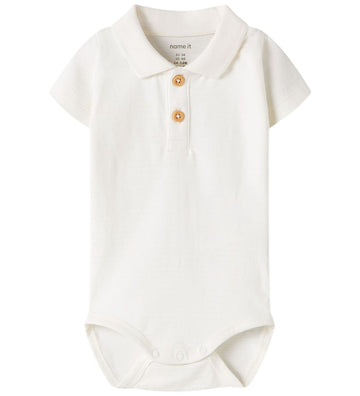 Name It Romper s/s - Pointelle - Polo - NbmHofman - Cloud Danser - Name It - 56 - Rompers Korte Mouw