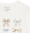 Hust and Claire Romper l/s - HCBritt Bow - Ivory m. Bows - Hust and Claire - 1 jaar (80) - Rompers Lange Mouw