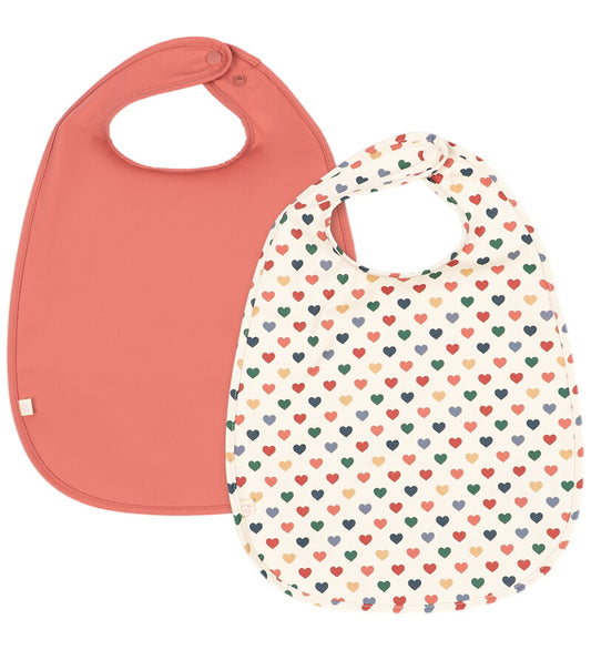 Konges Sløjd Slabbetjes - PU - 2-pack - Coeur Colore/Faded Rose - Konges Sløjd - OneSize - Slabbetjes
