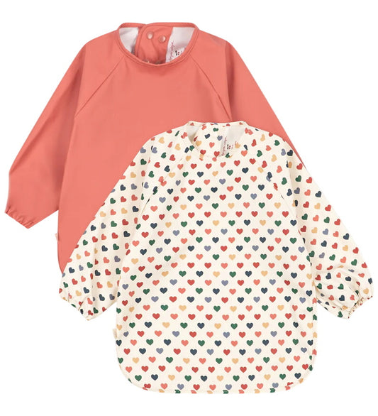 Konges Sløjd Schorten - PU - 2-pack - Coeur Colore/Faded Rose - Konges Sløjd - 18-36 mnd - Schorten