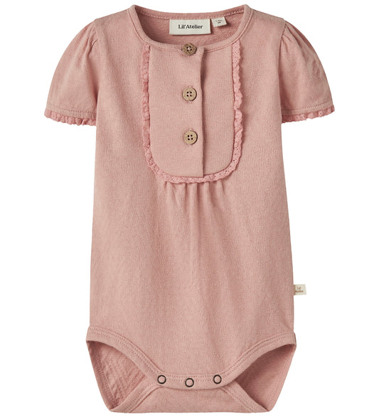 Lil' Atelier Romper s/s - NbfHalina - Rose Tan - Lil Atelier - 74 - Rompers Korte Mouw