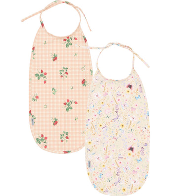 Mikk-Line Slabbetjes - 2-pack - Lang - PU - Vlinderdas/Strawberr - Mikk-Line - OneSize - Slabbetjes