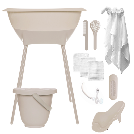 Bad & Verzorgingsset Luma Almond/Almond met Hydrofiele Starterset Ecru