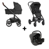Kinderwagen Joie Chrome2 Trio 3-in-1 Raven incl. i-Snug2 Autostoel, Adapterset & Regenhoes