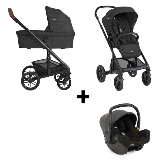 Kinderwagen Joie Chrome2 Trio 3-in-1 Raven incl. i-Snug2 Autostoel, Adapterset & Regenhoes