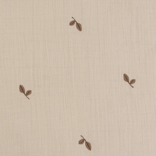 Babynest Tots Tale Baby Soft Muslin Leaves Taupe