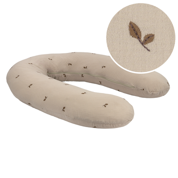 Voedingskussen Tots Tale Baby Soft Muslin Leaves Taupe