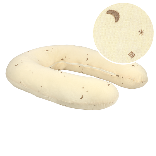 Voedingskussen Tots Tale Baby Soft Muslin Stardust Cream