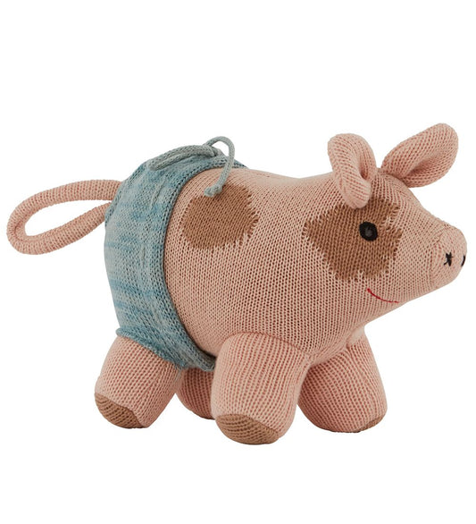 OYOY Knuffel - 15x19 cm - HUGO Mini Varken - Roze - OYOY - OneSize - Knuffels