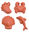 Scrunch Zandmallen - 4 stk - Silicone - Rust - Scrunch - OneSize - Zandspeelgoed