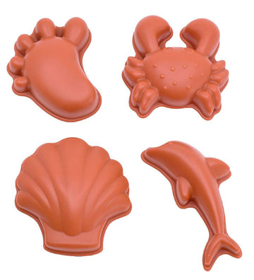 Scrunch Zandmallen - 4 stk - Silicone - Rust - Scrunch - OneSize - Zandspeelgoed