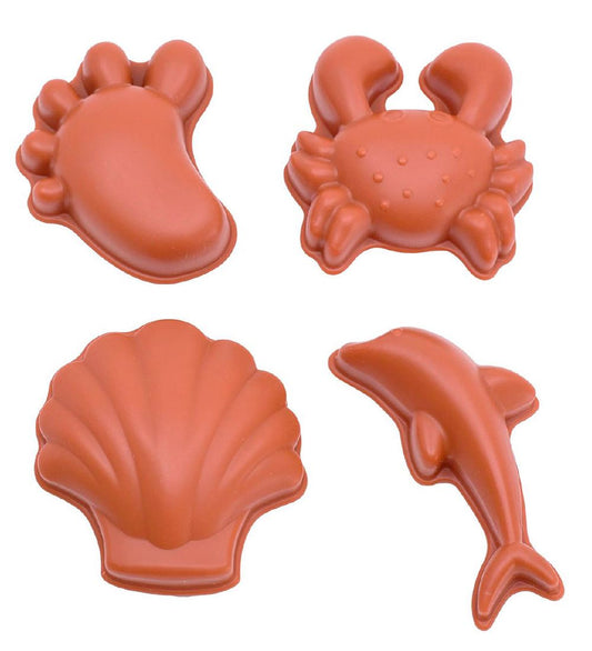 Scrunch Zandmallen - 4 stk - Silicone - Rust - Scrunch - OneSize - Zandspeelgoed