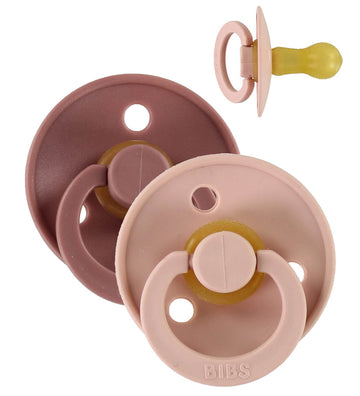 BIBS Colour Fopspenen - Maat 1 - 2-pack - Rond - Blush/Marmot - BIBS - OneSize - Fopspenen