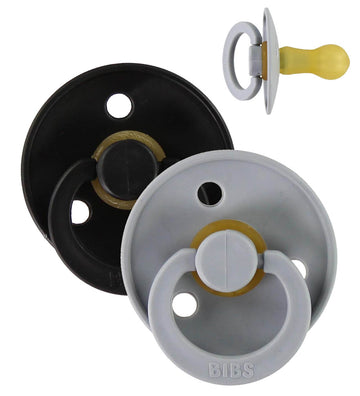 BIBS Colour Fopspenen - Maat 3 - 2-pack - Rond - Cloud/Black - BIBS - 18+ mnd - Fopspenen