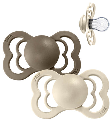 BIBS Supreme+ Fopspenen - Maat 1 - 2-pack - Symmetrisch - Vanill - BIBS - 0-6 mnd - Fopspenen