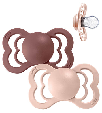 BIBS Supreme+ Fopspenen - Maat 2 - 2-pack - Symmetrisch - Marmot - BIBS - 6-18 mnd - Fopspenen