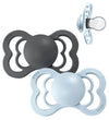 BIBS Supreme+ Fopspenen - Maat 1 - 2-pack - Symmetrisch - Iron/B - BIBS - 0-6 mnd - Fopspenen