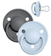 BIBS De Lux Fopspenen - 2-pack - Rond - Iron/Baby Blue - BIBS - 0-3 jaar - Fopspenen