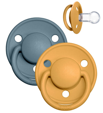 BIBS De Lux Fopspenen - 2-pack - Rond - Mustard/Petrol - BIBS - 0-3 jaar - Fopspenen