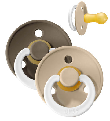 BIBS Colour Gloeiende spenen - Maat 1 - 2-pack - Rond - Vanilla/ - BIBS - 0-6 mnd - Fopspenen
