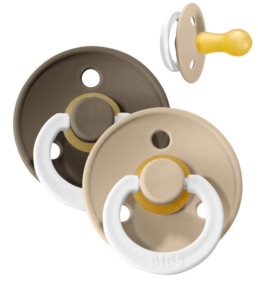 BIBS Colour Gloeiende spenen - Maat 1 - 2-pack - Rond - Vanilla/ - BIBS - 0-6 mnd - Fopspenen