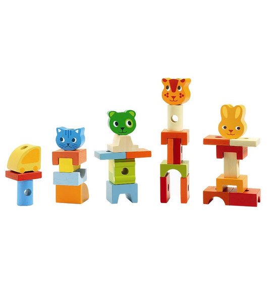 Djeco Activiteitstrein - 64 cm - 34 Onderdelen - Multicolour - Djeco - OneSize - Blokken