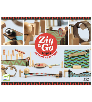 Djeco Knikkerbaan - 48 Onderdelen - Zig & Go - Hout - Djeco - OneSize - Knikkerbanen