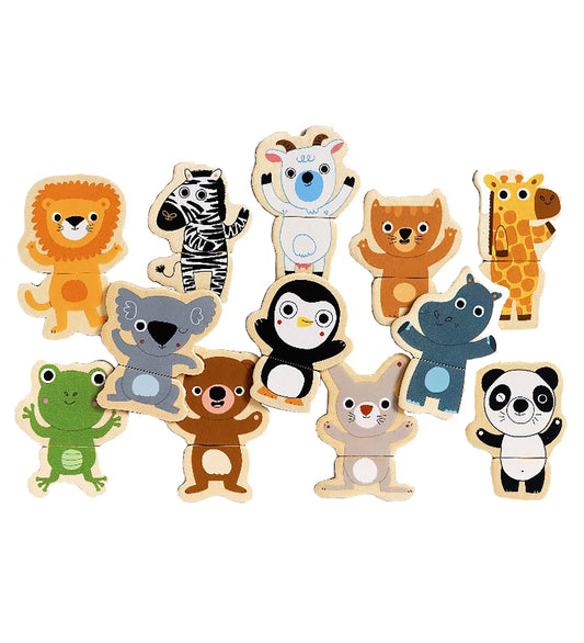 Djeco Magneten - 24 st. - Hout - Coucou - Djeco - OneSize - Magnetisch speelgoed