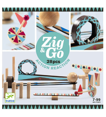 Djeco Knikkerbaan - 28 Onderdelen - Zig & Go - Hout - Djeco - OneSize - Knikkerbanen