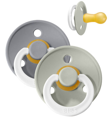 BIBS Colour Gloeiende spenen - Maat 1 - 2-pack - Rond - Sage/Clo - BIBS - 0-6 mnd - Fopspenen