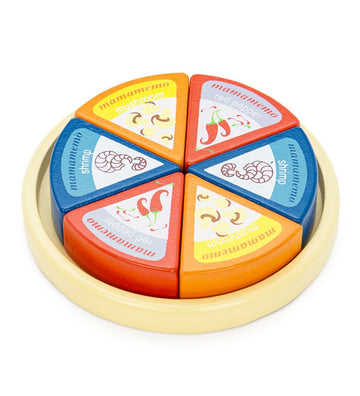 MaMaMeMo Speelgoedeten - Hout - Rond Kaas m. Driehoeken - MaMaMeMo - OneSize - Speelgoedeten
