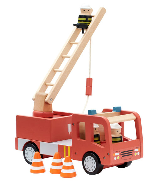 Kids Concept Brandweerauto - 30 cm - Aiden - Rood m. Brandweerli - Kids Concept - OneSize - Auto´s