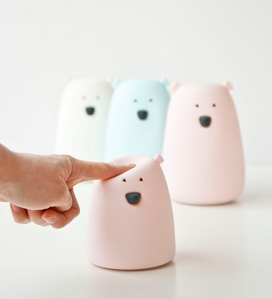 Rabbit & Friends Lamp - Klein Beer - 8,5x10 cm - Wit - Rabbit & Friends - OneSize - Nachtlampen
