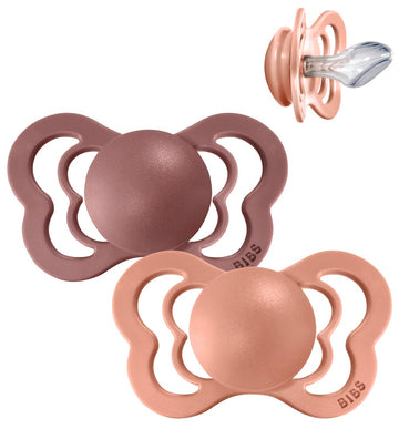 BIBS Couture Fopspenen - Maat 2 - 2-pack - Anatomisch - Peach/Wo - BIBS - 6-18 mnd - Fopspenen