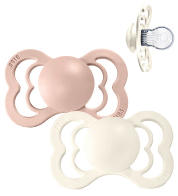 BIBS Supreme+ Fopspenen - Maat 1 - 2-pack - Symmetrisch - Blush/ - BIBS - 0-6 mnd - Fopspenen