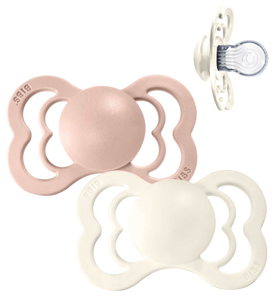 BIBS Supreme+ Fopspenen - Maat 1 - 2-pack - Symmetrisch - Blush/ - BIBS - 0-6 mnd - Fopspenen