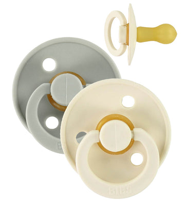BIBS Colour Fopspenen - Maat 1 - 2-pack - Rond - Ivory/Sage - BIBS - 0-6 mnd - Fopspenen