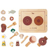 Petit Monkey Speelgoedkeuken - 17 Onderdelen - Hout - Petit Monkey - OneSize - Speelkeukens