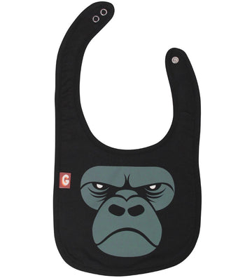 DIEREN Slabbetjes - Munchie - Zwart m. Gorilla - DYR - OneSize - Slabbetjes