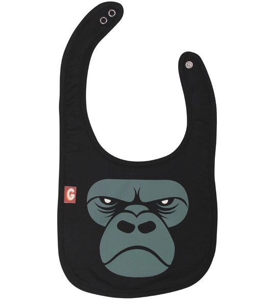 DIEREN Slabbetjes - Munchie - Zwart m. Gorilla - DYR - OneSize - Slabbetjes