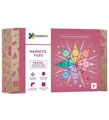 Connetix Magnetenset - 40 Onderdelen - Pastel Geometrie - Connetix - OneSize - Magnetisch speelgoed