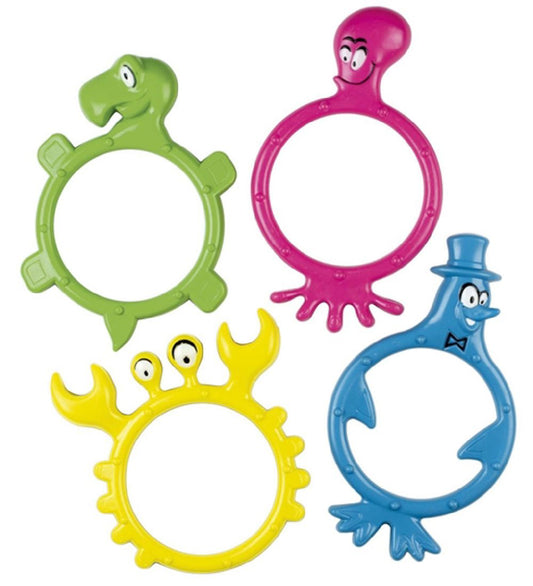 BECO Duikringen - Duiken Monster - 4-pack - Multicolour - BECO - OneSize - Badspeelgoed