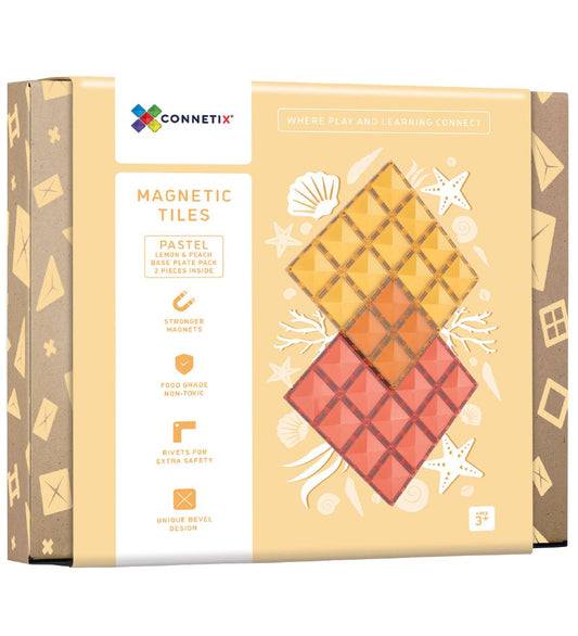 Connetix Magnetische platen - 2-Onderdelen - Lemon & Peach - Connetix - OneSize - Magnetisch speelgoed