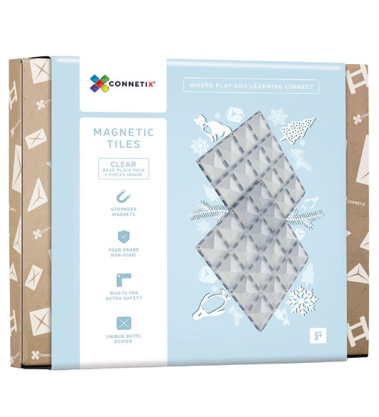 Connetix Magnetische platen - 2 Onderdelen - Clear - Connetix - OneSize - Magnetisch speelgoed