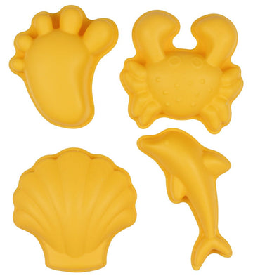 Scrunch Zandmallen - 4 st. - Silicone - 6,5-10,5 cm - Pastel Gee - Scrunch - OneSize - Zandspeelgoed