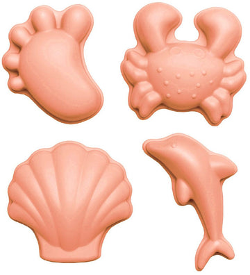 Scrunch Zandmallen - 4 st. - Silicone - 6,5-10,5 cm - Coral - Scrunch - OneSize - Zandspeelgoed