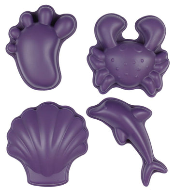 Scrunch Zandmallen - 4 st. - Silicone - 6,5-10,5 cm - Dark Lila - Scrunch - OneSize - Zandspeelgoed